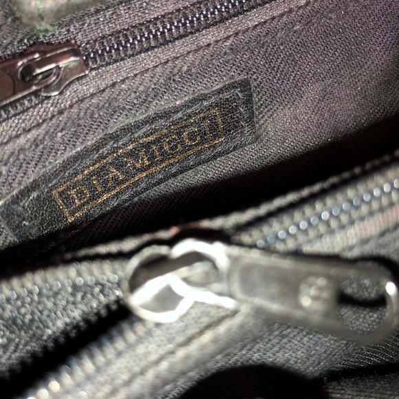 Suede leather handbag w strap & zipper pouches. - Picture 5 of 6